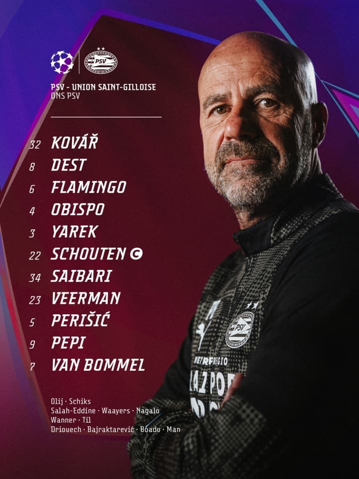PSV Eindhoven - Union Saint-Gilloise Maçının İlk 11'leri Belli Oldu: Perišić Sahada, Wannner Yedek Kulübesinde