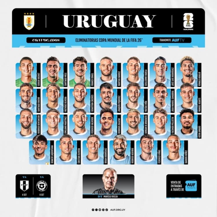 Uruguay'ın son kadrosunda Valverde Araujo Núñez ve Bentancur öne çıkıyor