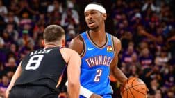 NBA'DE GÖRSEL ŞÖLEN: Thunder, Suns'ı 3-0'a getirdi! Shai Gilgeous-Alexander 42+8 ile coşarken, Dillon Brooks'tan 33+7'lik performans; Booker sahada eridi.
