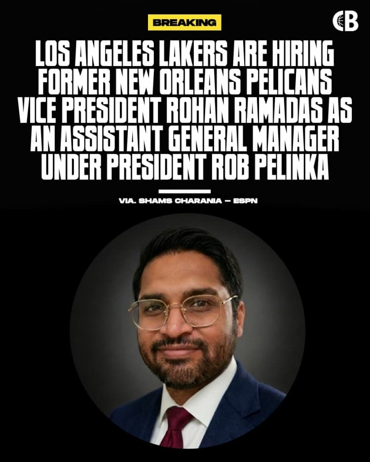 Lakers'tan bilimsel hamle: Rockets'ın bilim uzmanı Ramadas'ı GM Yardımcısı yaptılar! Pelicans geçmişi de var.