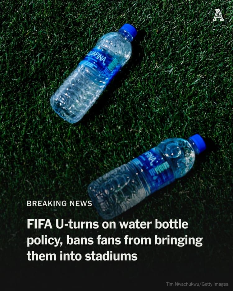 FIFA'nın su şişesi politikası New York ve Toronto belediye başkanlarını çileden çıkardı: 'Tamamen vurgunculuk!'