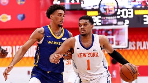 Warriors, Yaz Ligi'nde Knicks'i Yendi! Adkins 21, Cryer 17 Sayıyla Yıldızlaştı, Lundberg Tutuk Kaldı.