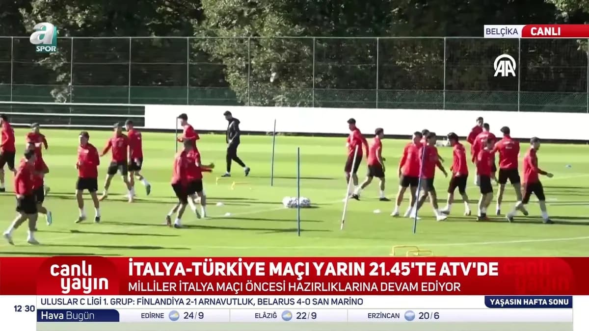 A Milli Takım'dan İtalya Maçı Öncesi Yoğun Hazırlıklar
