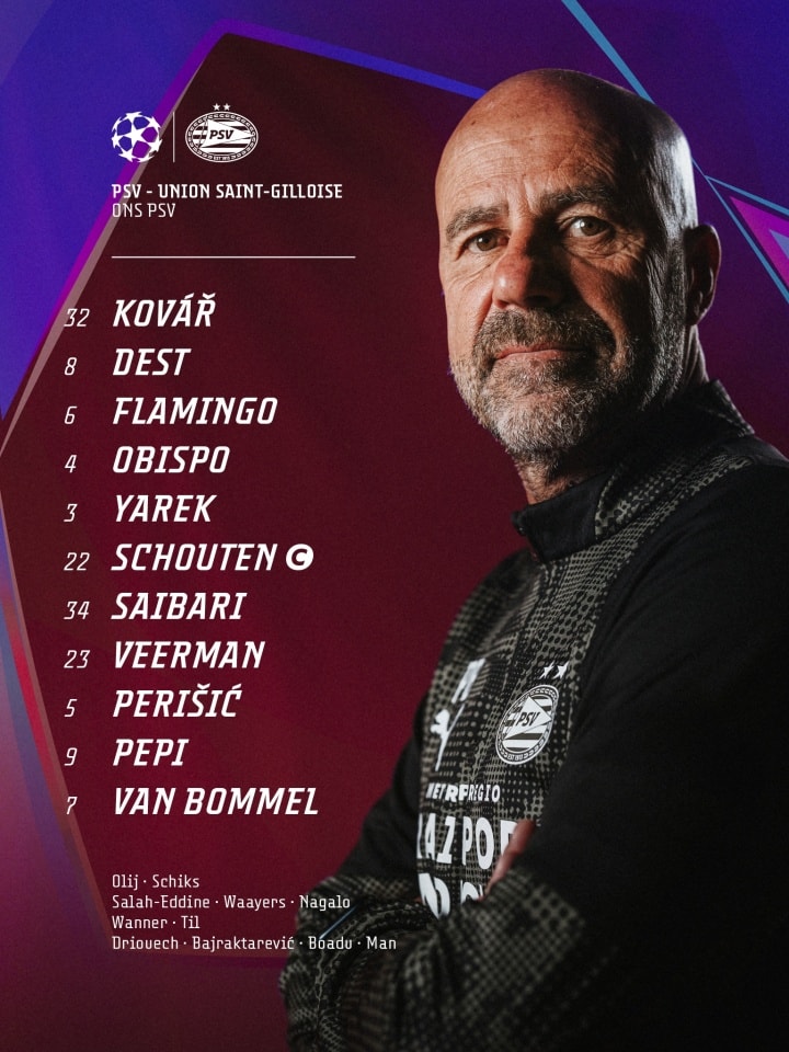 PSV Eindhoven - Union Saint-Gilloise Maçının İlk 11'leri Belli Oldu: Perišić Sahada, Wannner Yedek Kulübesinde