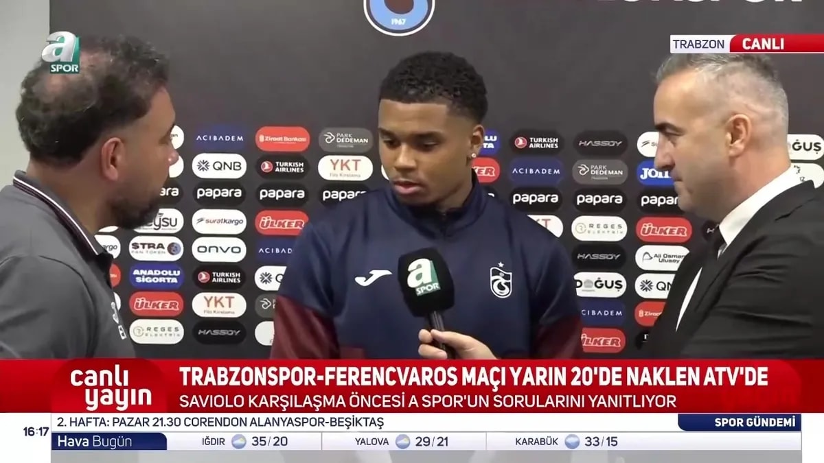 Trabzonspor'un Yeni Transferi Noah Saviolo'dan Ferencvaros Maçı Öncesi İddialı Sözler