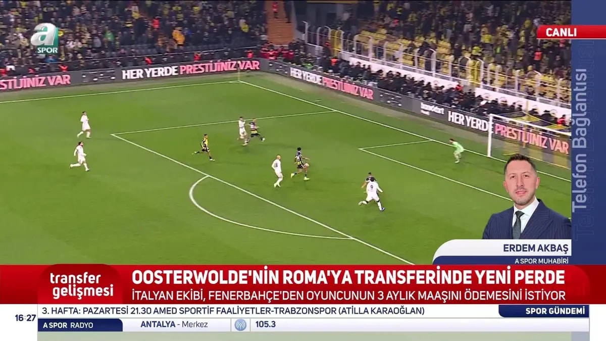 Oosterwolde Transferinde Yeni Gelişme: Roma'dan Fenerbahçe'ye Maaş Talebi