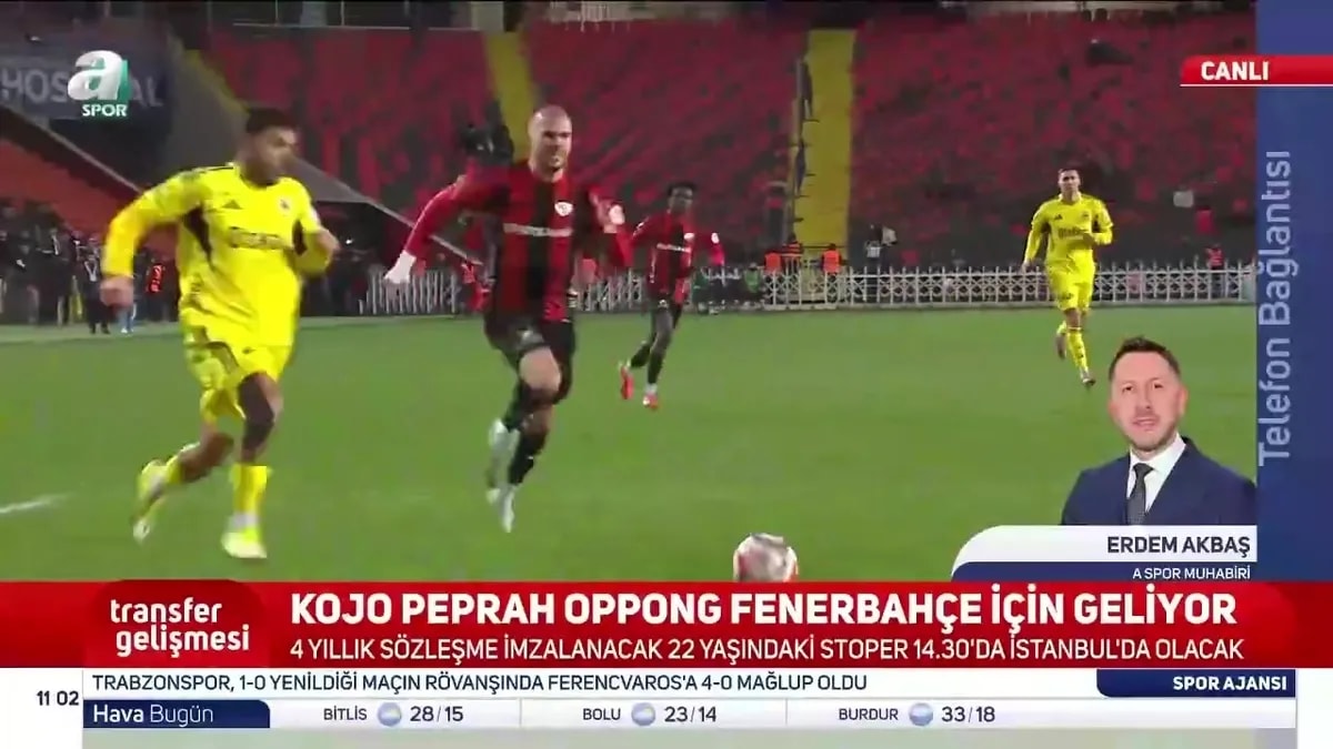 Fenerbahçe'de Transfer Hareketliliği: Kojo Peprah Oppong İstanbul'a Geliyor