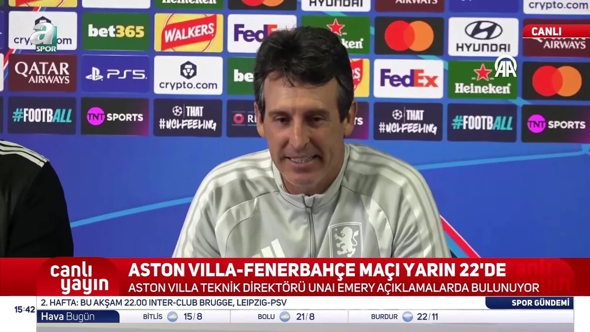 Unai Emery'den Fenerbahçe'ye Şampiyonlar Ligi Öncesi Övgü Dolu Sözler