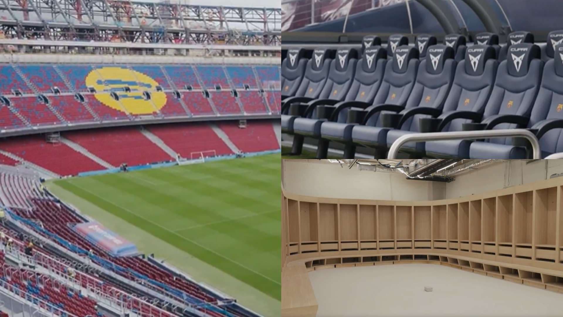 Barca, Camp Nou soyunma odası ve yedek kulübesinin görüntülerini paylaştı