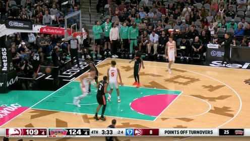 Spurs, Hawks'ı Deplasmanda Avladı! Keldon Johnson'dan 25 Sayı, De'Aaron Fox'tan 26 Sayı!