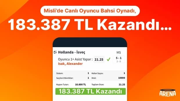 Misli'de Dünya Kupası'na Özel Canlı Oyuncu Bahisleriyle Büyük Bir Kazanç: 183.387 TL!
