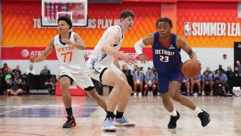 NBA Yaz Ligi'nde Detroit Pistons'a New York Knicks şoku! Lanier 8 üçlükle 24 sayı atarken, Jaden Ivey'in 19 sayısı galibiyet için yetmedi.