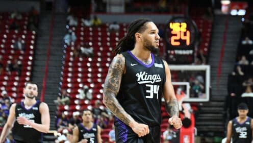 Yaz Ligi'nde Brooklyn Nets'ten Kings'e farklı galibiyet! Akhaf 26, Jaimin 22 sayı kaydetti.