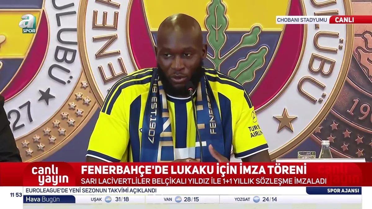 Fenerbahçe'nin Yeni Transferi Romelu Lukaku Chobani Stadyumu'nda Konuştu