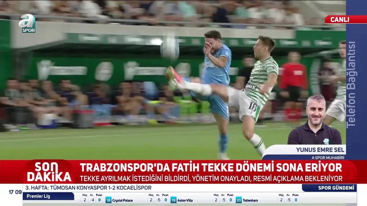 Trabzonspor'da Fatih Tekke Dönemi Sona Erdi: Kulüpten Resmi Açıklama Geldi