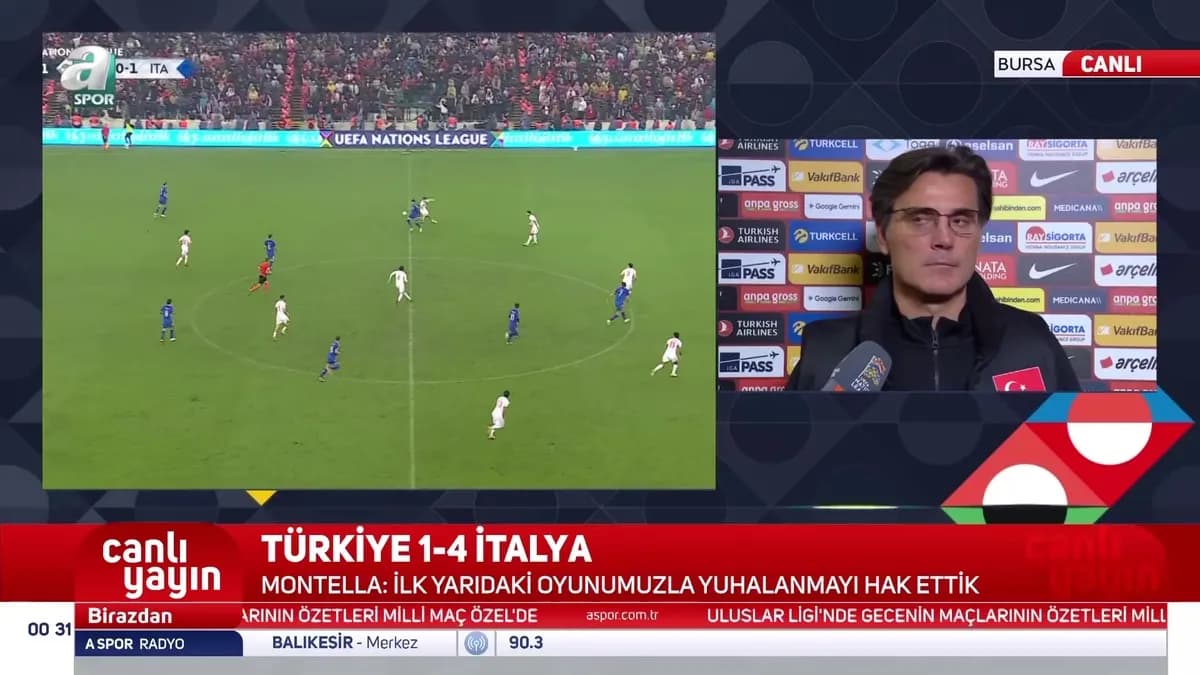 Montella'dan İtalya Maçı Sonrası Sert Öz Eleştiri: "Yuhalanmayı Hak Ettik"